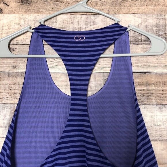 Calia by Carrie Underwood Purple Striped Layered Racerback Tank Size Medium - Picture 5 of 8